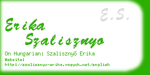 erika szalisznyo business card