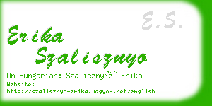 erika szalisznyo business card